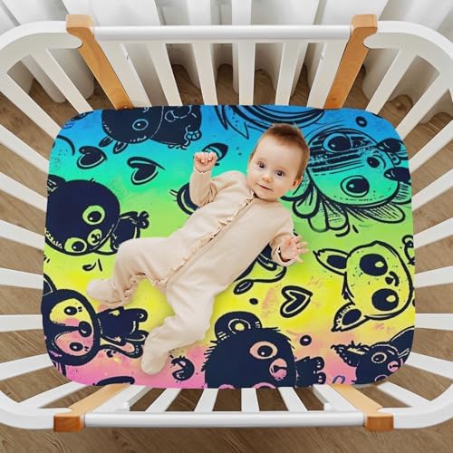 Wajiw Cute Animals Crib Sheets for Girls and Boys