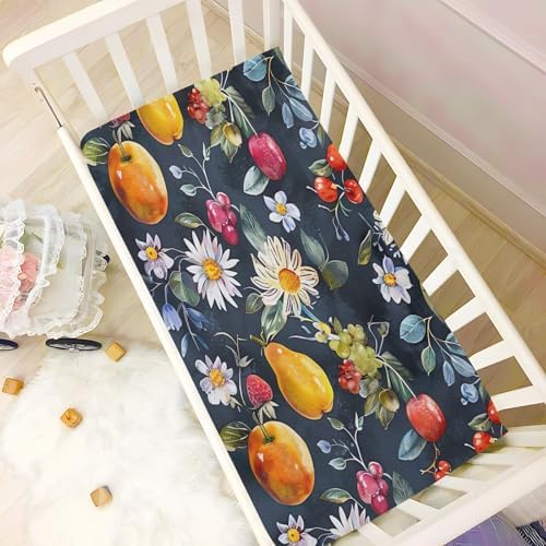 Wajiw Fruits Crib Sheets for Girls Boys 28x52In
