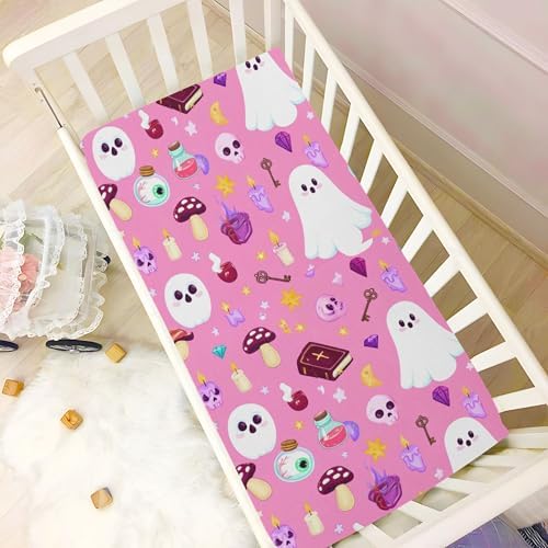 Qilmy Halloween Ghosts Fitted Crib Sheet Soft and Breathable 1