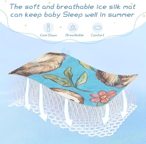 Cooling Blue Sloth Baby Crib Mattress Pad 28x52 Reusable Waterproof