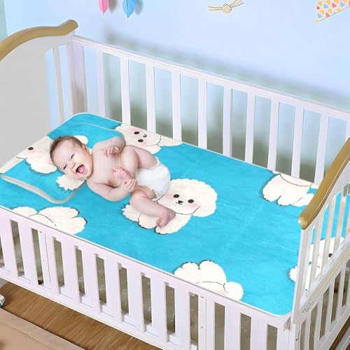 Cute Cartoon Bichon Frise Cooling Mattress Pad for Baby Toddler