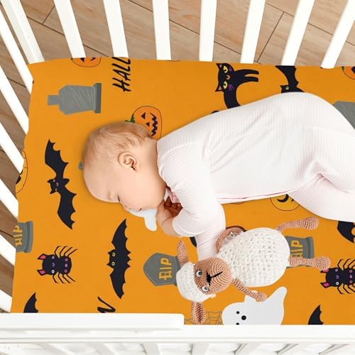 Qilmy Halloween Bats Fitted Crib Sheet for Baby