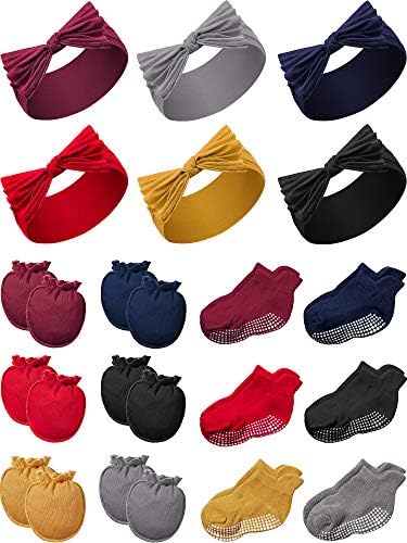 Geyoga 18-Piece Baby Headband Socks and Mittens Set 1