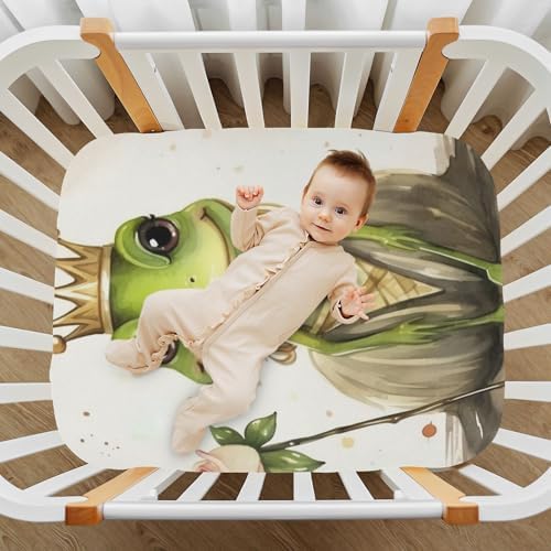 Wajiw Frog Crib Sheets Soft Breathable Fitted