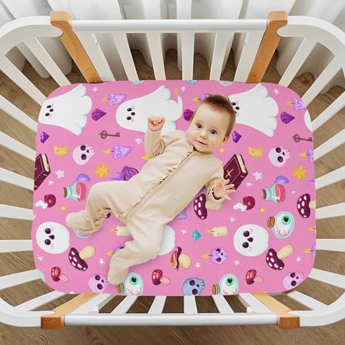 Qilmy Halloween Ghosts Fitted Crib Sheet Soft and Breathable 1