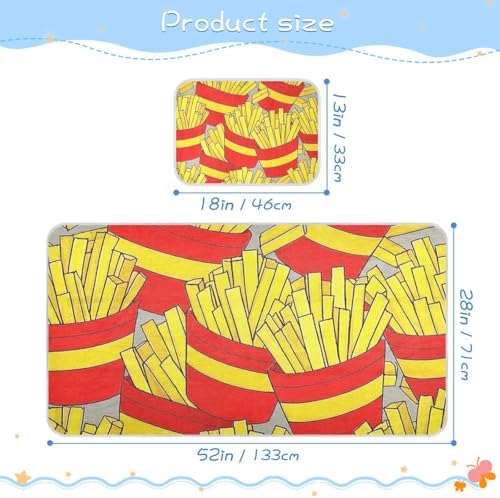 Cute Cartoon Food Fries Cooling Baby Mattress Pad 28x52