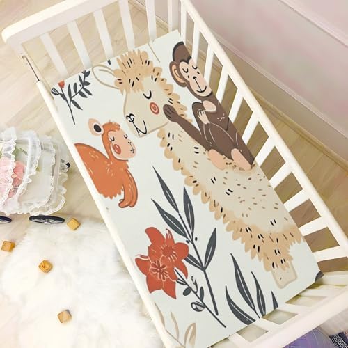 Wajiw Forest Animals Crib Sheets Fitted 28x52In