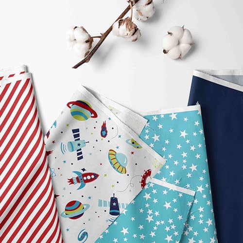 Bacati Space Multicolor Toddler Bedding Set 4 pc