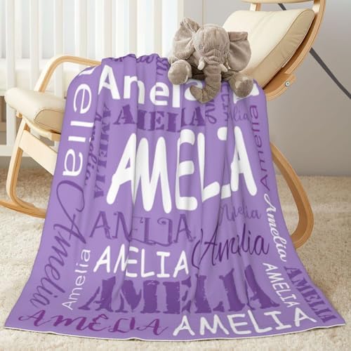 Custom Baby Blanket with Name for Kids Girls Boys