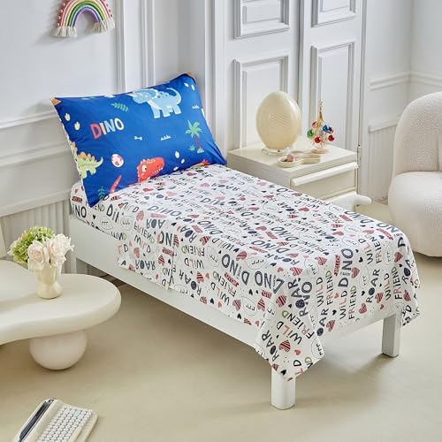 UOZZI Dinosaur Toddler Bedding Set Navy 4P