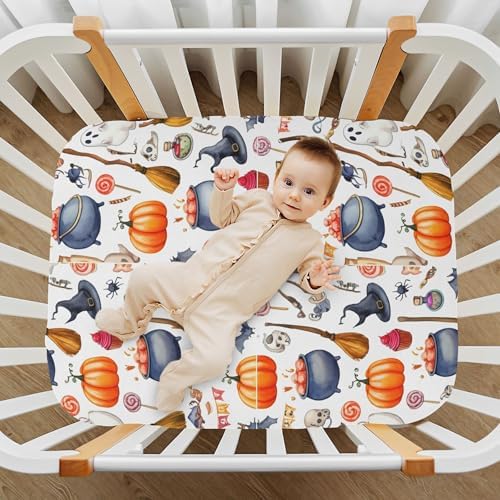 Qilmy Halloween Crib Sheet for Girls and Boys