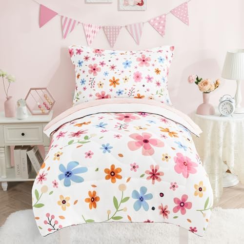 Cozyholy 4 Piece Floral Toddler Bedding Set