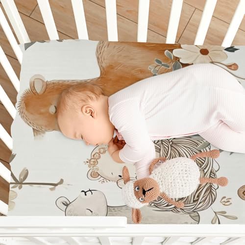 Wajiw Forest Animals Crib Sheets for Girls and Boys 1