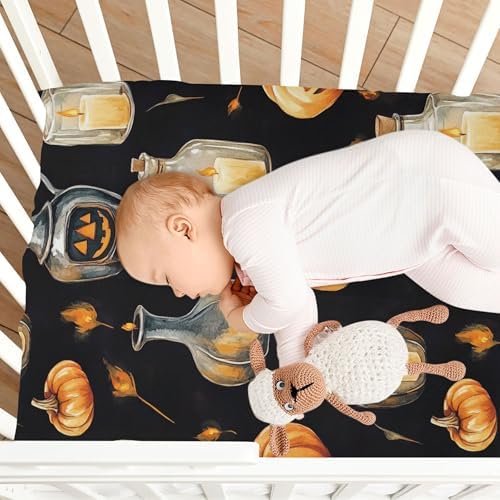 Qilmy Halloween Crib Sheet for Baby Soft and Breathable