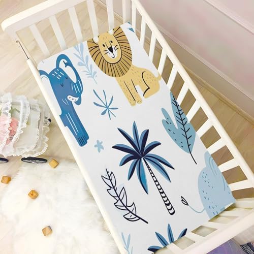 Wajiw Crib Sheets for Girls Boys Soft Breathable Fitted 28x52In