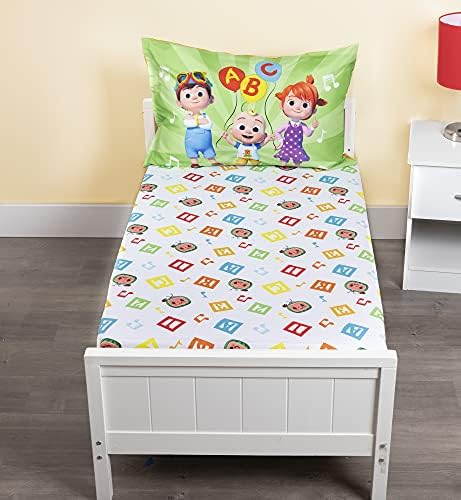 CoComelon Sheet Set with JJ and Friends White Green