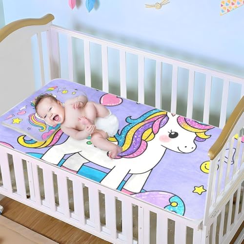 Cooling Sequin Unicorn Mattress Pad 28x52