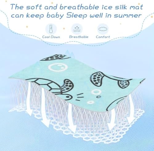 Blue Ocean Turtle Cooling Baby Mattress Pad 28x52