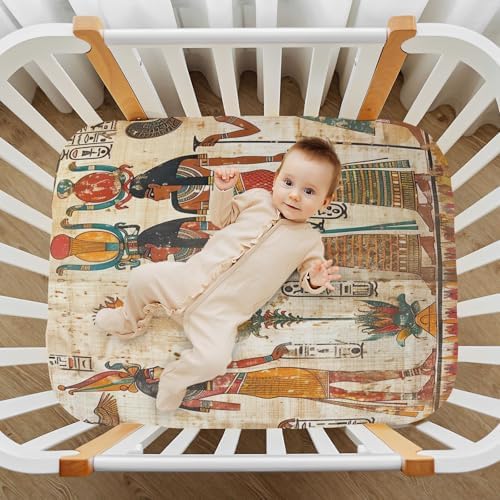Wajiw Egyptian Figures Crib Sheets for Girls and Boys 1