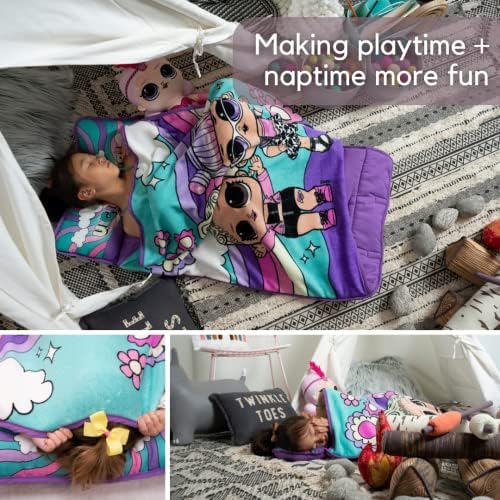LOL Surprise 24W x 45L Toddler Nap Mat with Pillow and Blanket 1