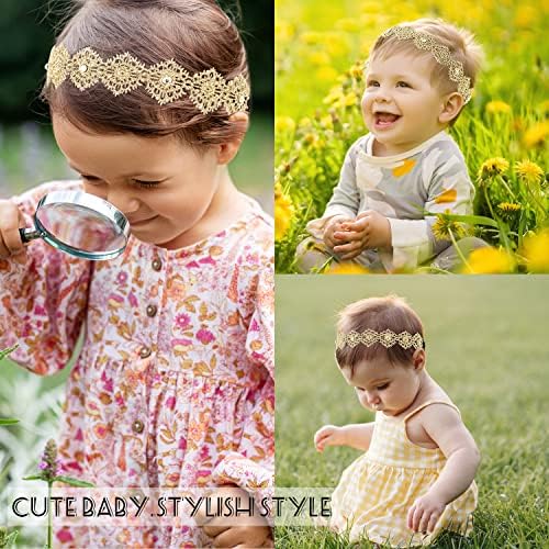 DANMY Baby Girl Elastic Headband with Rhinestone Design