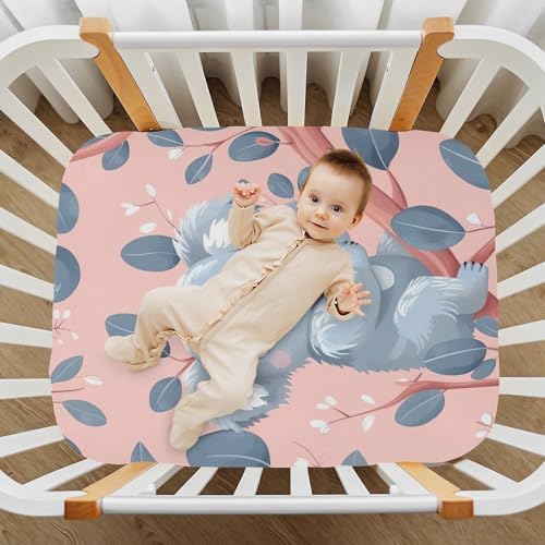 Wajiw Koala Crib Sheets Soft Breathable Fitted Sheets 28x52In