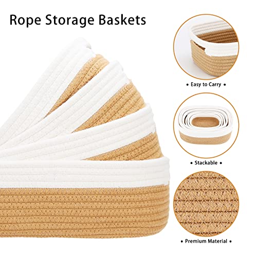 7 Piece Cotton Woven Basket Set - WhiteJute