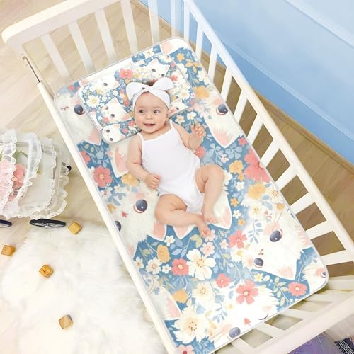 Cooling Cartoon Cat Design Baby Mattress Pad 28x52 Waterproof Washable
