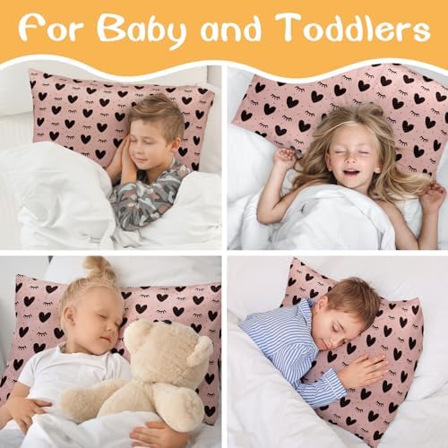 Winmany 2 Pack Toddler Pillow Cases Pink Heart