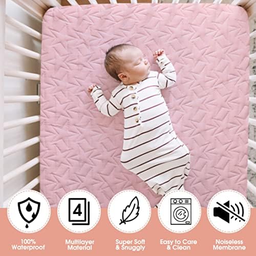 ACRABROS Waterproof Crib Mattress Protector 2-Pack