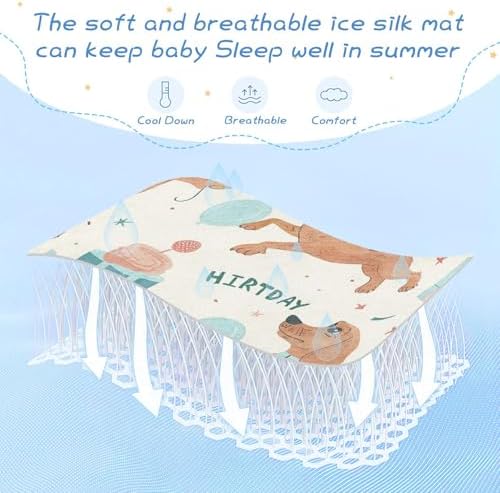 Cooling Cartoon Mattress Pad Protector 28x52 for Baby and Toddler