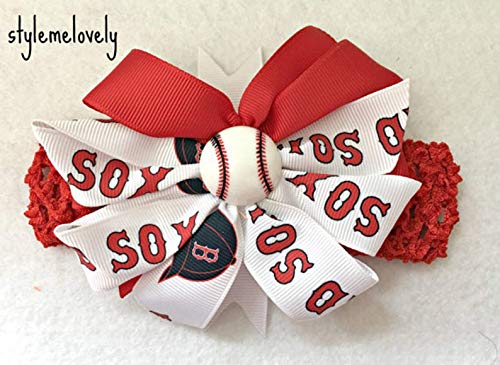 Red Sox Baby Girl Crocheted Bow Headband