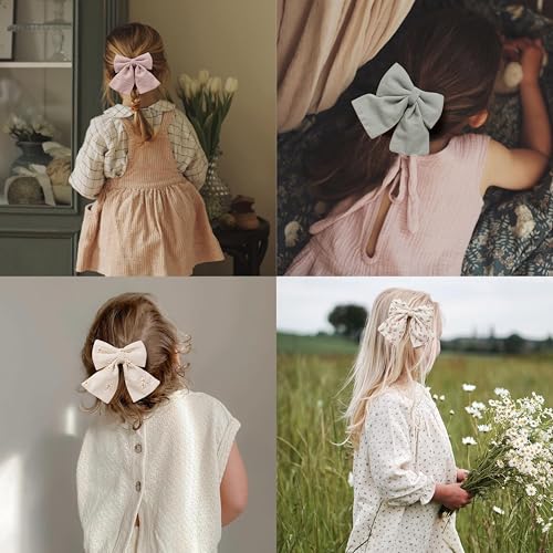 Fancy Clouds 10-Piece Flower Print Hair Bow Set for Girls