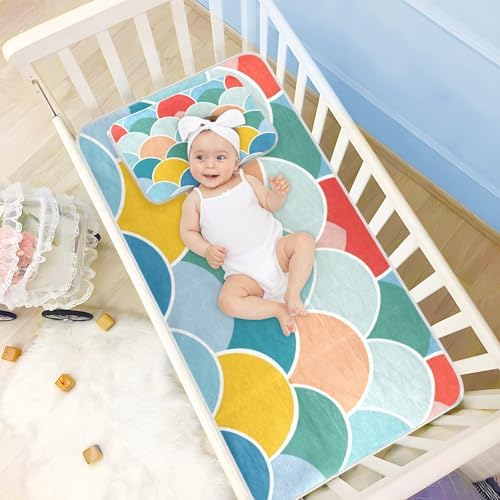 Cooling Mermaid Mattress Pad 28x52 Reusable for Baby Kids