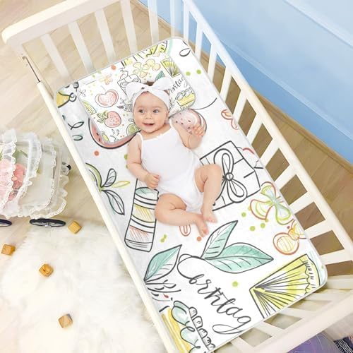 Cooling Baby Mattress Pad with Doodle Drawings 28x52