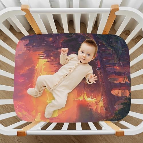 Wajiw Castle Crib Sheets Soft Breathable Fitted 28x52In 1
