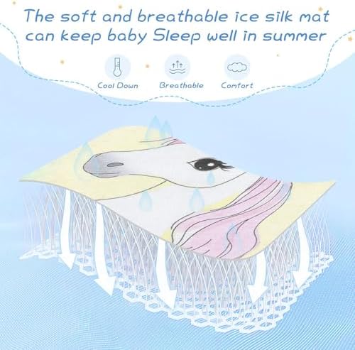 Dreamy Unicorns Cooling Baby Crib Mattress Pad 28x52