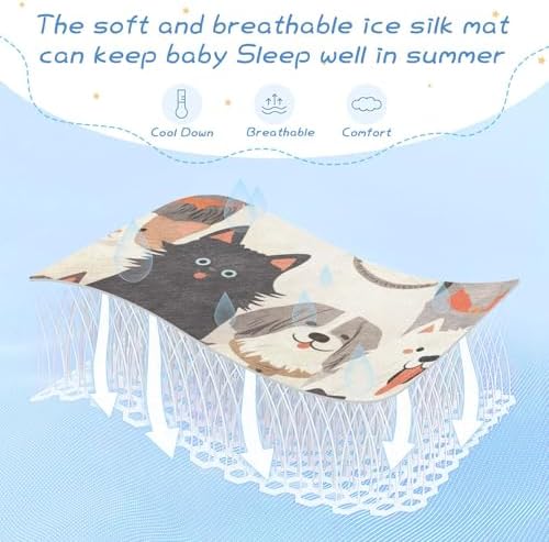 Animal Face Cooling Mattress Pad for Baby 28x52