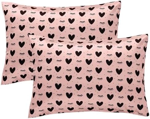 Winmany 2 Pack Toddler Pillow Cases Pink Heart