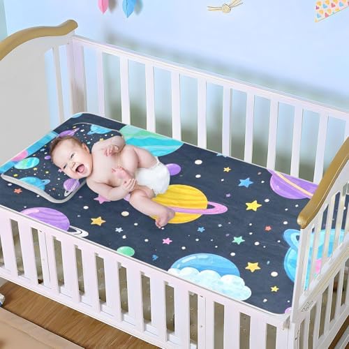 Cooling Baby Mattress Pad Waterproof 28x52 Reusable for Crib and Toddler