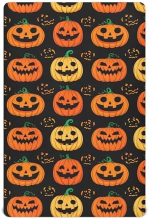 Qilmy Halloween Pumpkins Fitted Crib Sheet for Babies