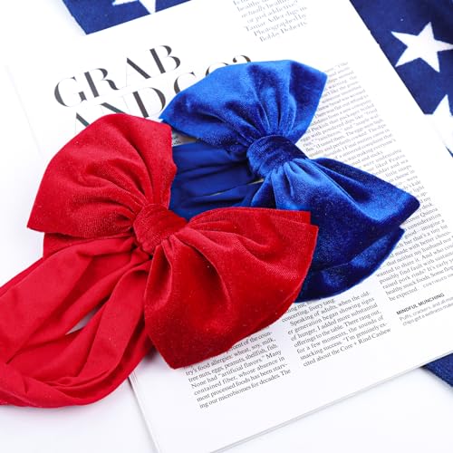 YanJie 4th of July Red Velvet Headband for Baby Girls
