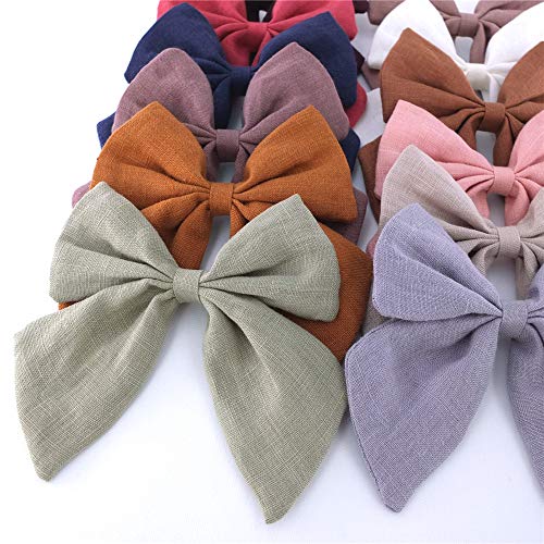 Baily Linen Bow Hair Clips for Girls and Women