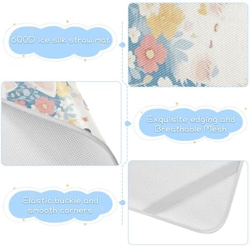 Cooling Cartoon Cat Design Baby Mattress Pad 28x52 Waterproof Washable