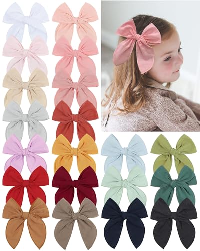 Doboi 20PCS Fable Bows 45 Inch Hair Clips 10PCS Baby Girls Headbands