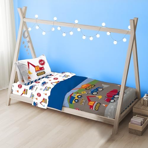 Sunny Side Up Construction Zone Toddler Comforter Set