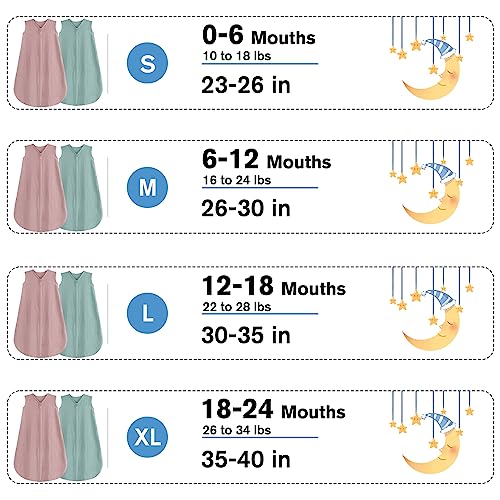 2 Pack Baby Sleep Sack 12-18 Months Organic Cotton