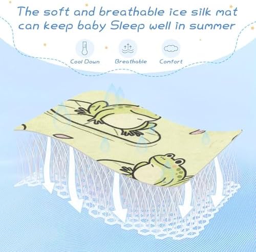 Green Pond Frog Cooling Baby Mattress Pad 28x52 Reusable