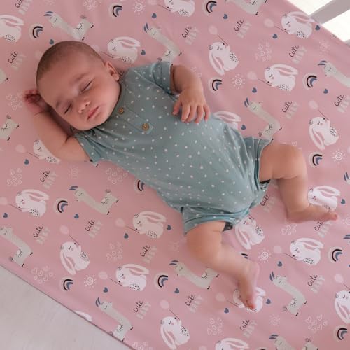 BROLEX Crib Sheets Set of 2 - Elephant Rabbit Design