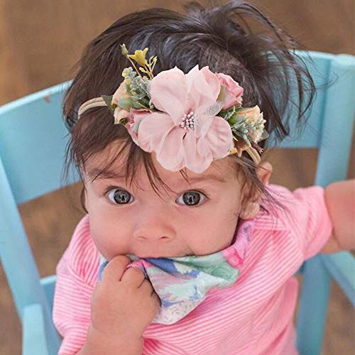 NUWAJP Baby Girl Flower Headband 6PCS Elastic Hairbands